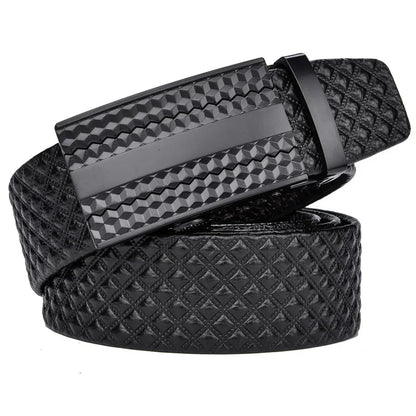 Men’s Textured Leather Belt | Automatic Buckle | Everyday Formal Accessory