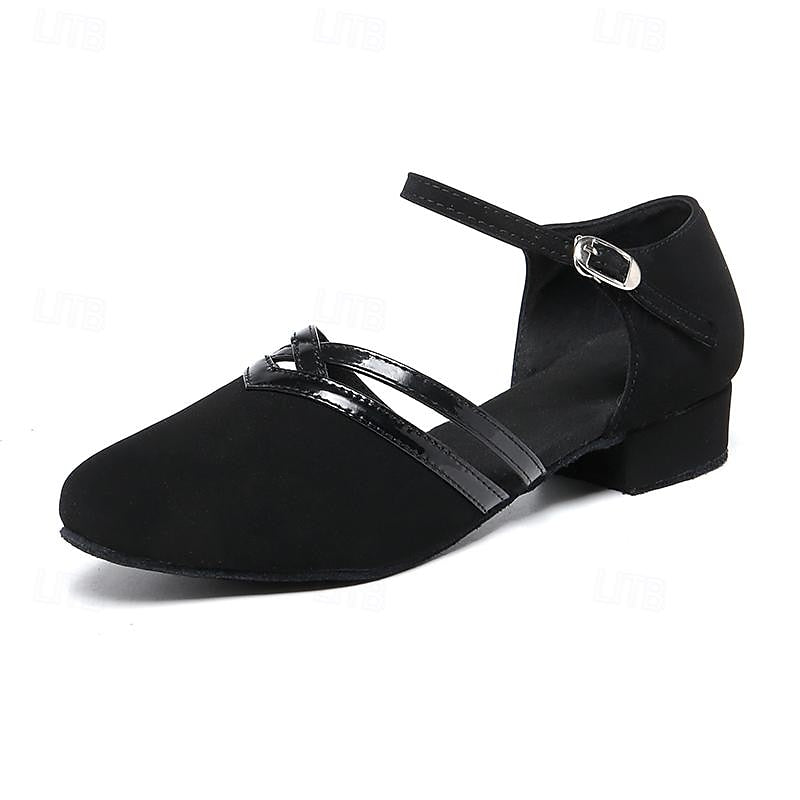 Women's Mary Jane Heels | Closed Toe with Cross-Strap Detail | Low Block Heel Dress Shoes