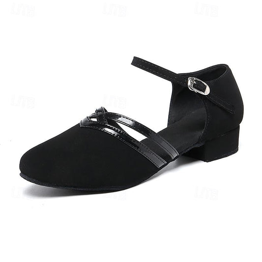 Women's Mary Jane Heels | Closed Toe with Cross-Strap Detail | Low Block Heel Dress Shoes