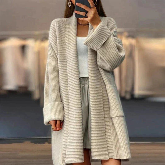 Long Knit Open-Front Cardigan | Cozy Textured Design | Relaxed Fit | Fall & Winter Layer