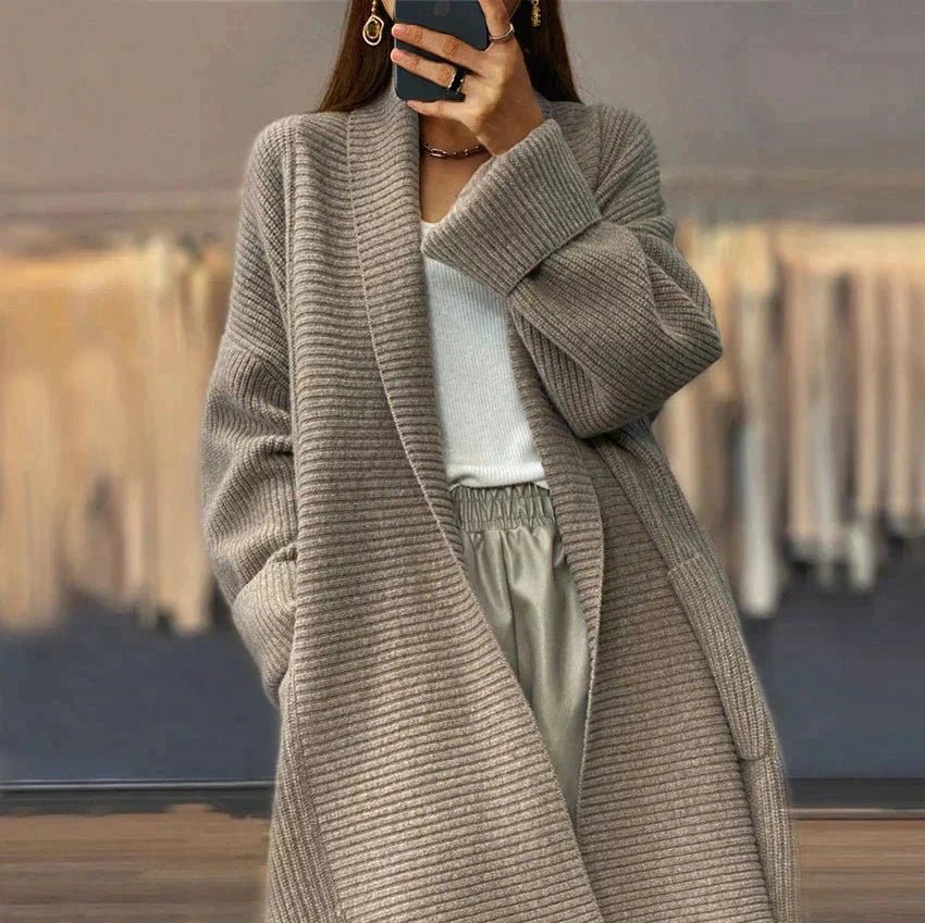 Long Knit Open-Front Cardigan | Cozy Textured Design | Relaxed Fit | Fall & Winter Layer