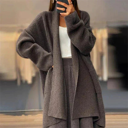 Long Knit Open-Front Cardigan | Cozy Textured Design | Relaxed Fit | Fall & Winter Layer