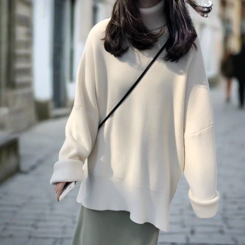Oversized Turtleneck Poncho Sweater | Relaxed Fit | Soft Knit Blend | Winter Chic