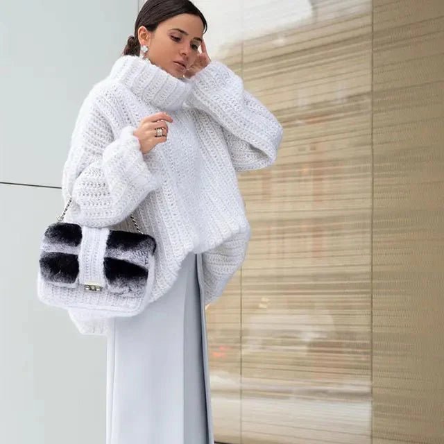 Chunky Turtleneck Sweater | Oversized Fit | Soft Acrylic Blend | Cozy Winter Statement