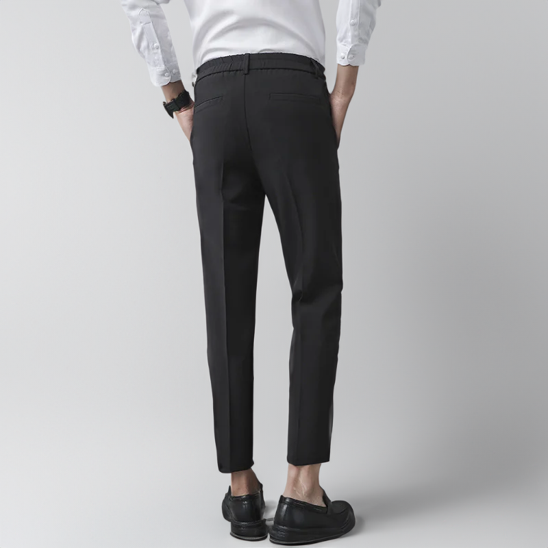 Slim Fit Dress Trousers | Tapered Leg with Minimalist Waistband