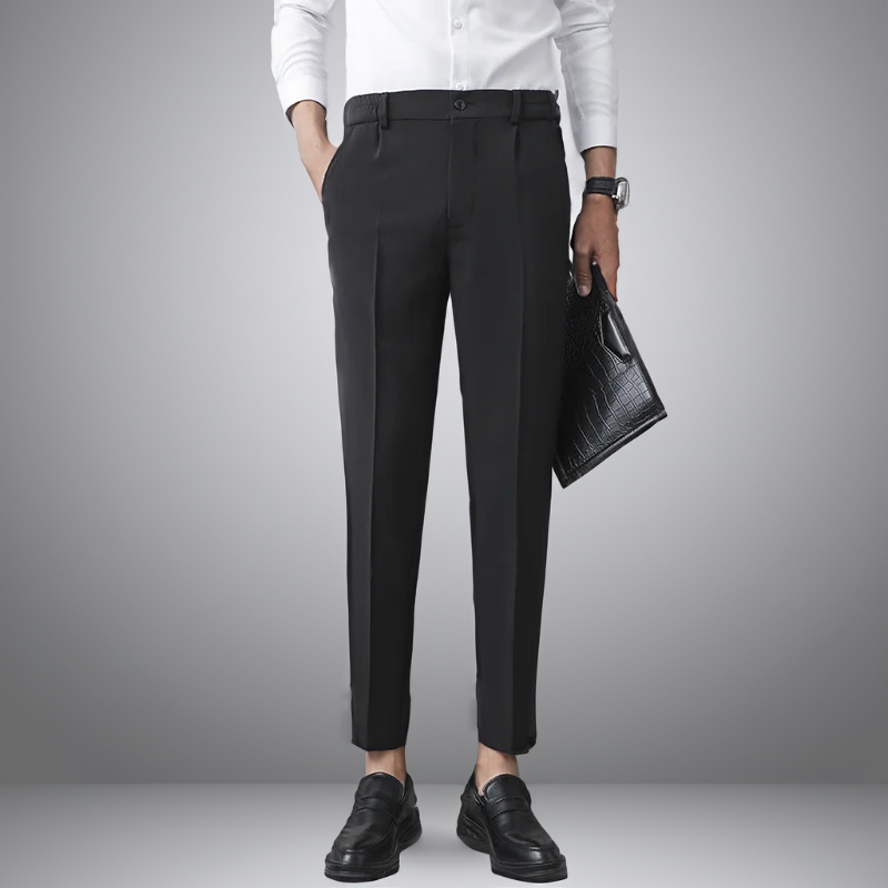 Slim Fit Dress Trousers | Tapered Leg with Minimalist Waistband