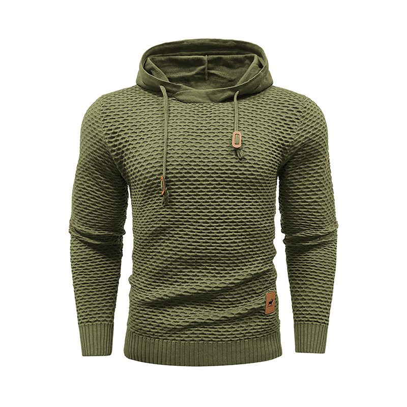 Textured Waffle Knit Hoodie | Men’s Casual Pullover Canada