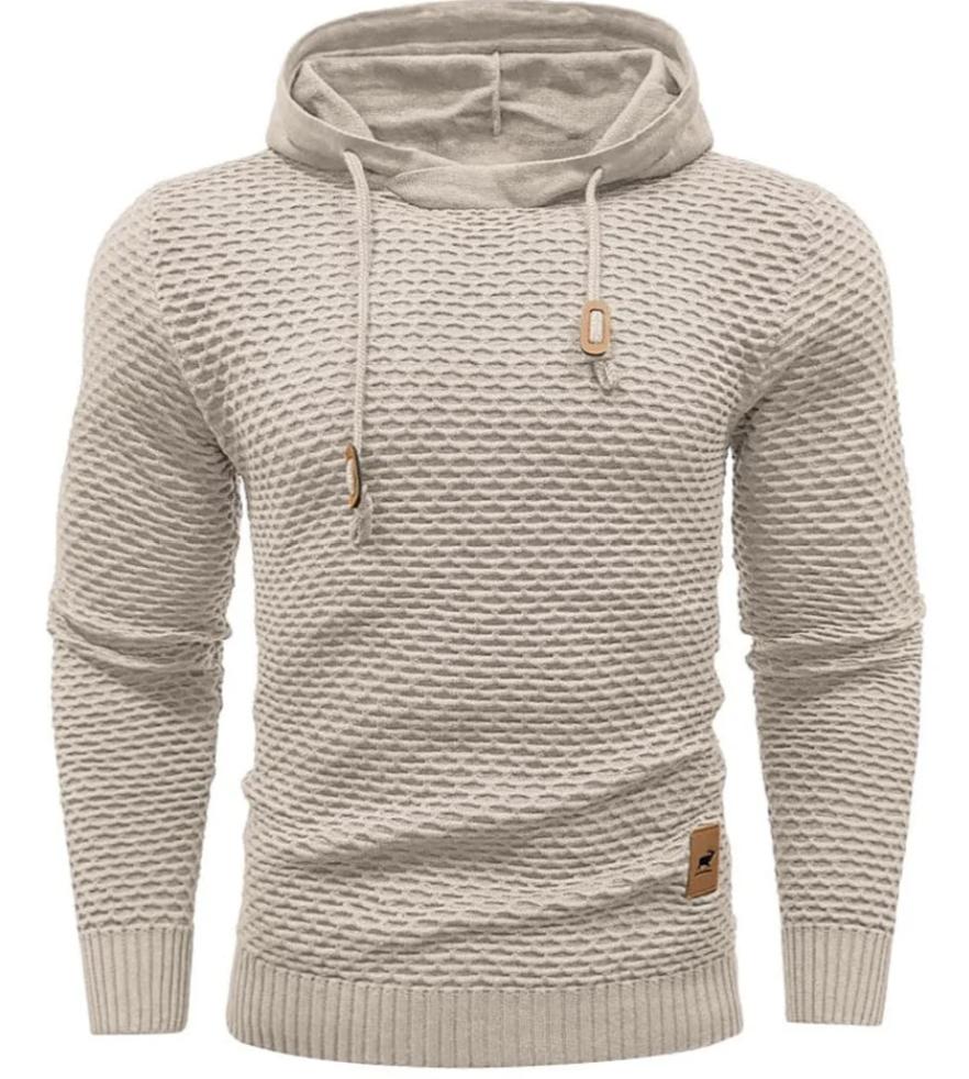 Textured Waffle Knit Hoodie | Men’s Casual Pullover Canada