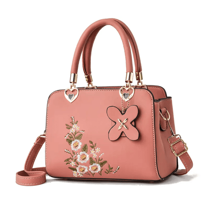 Floral Embroidered Handbag | PU Material | Elegant and Versatile Design
