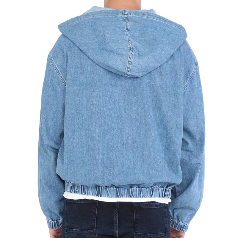 Pullover Denim Hoodie Jacket | Snap Neck & Kangaroo Pocket | 90s Streetwear Revival