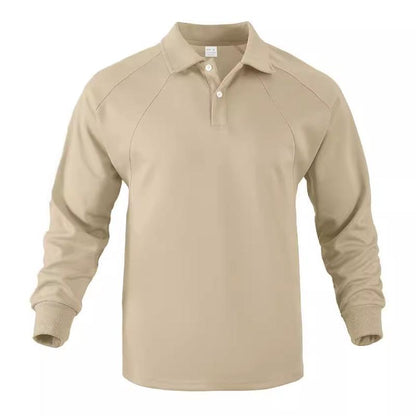 Long Sleeve Rugby Polo Shirt | Ribbed Cuffs & Athletic Stitching | Smart Casual Staple