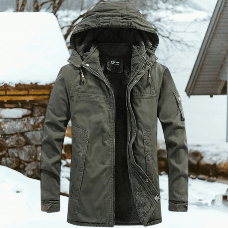 Men's Winter Coat | Faux Fur-Lined | Hooded Parka | Outdoor Wear