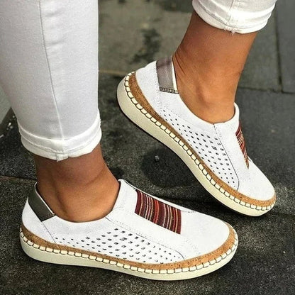 Perforated Slip-On Sneakers | Cushioned Sole | Casual Comfort