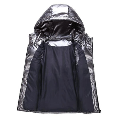 Hooded Puffer Vest | Glossy Finish | Lightweight Insulation