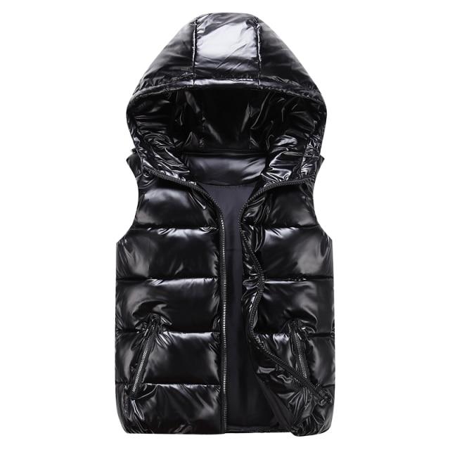 Hooded Puffer Vest | Glossy Finish | Lightweight Insulation