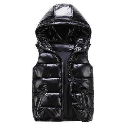 Hooded Puffer Vest | Glossy Finish | Lightweight Insulation