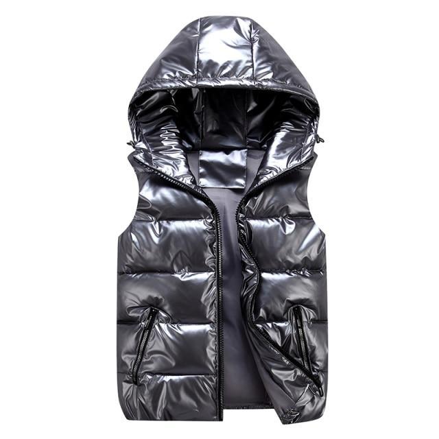 Hooded Puffer Vest | Glossy Finish | Lightweight Insulation