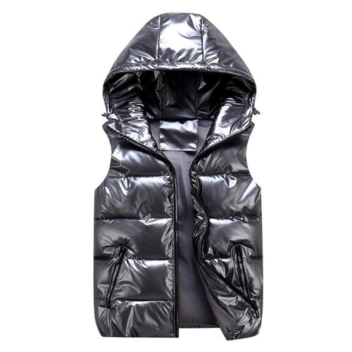 Hooded Puffer Vest | Glossy Finish | Lightweight Insulation