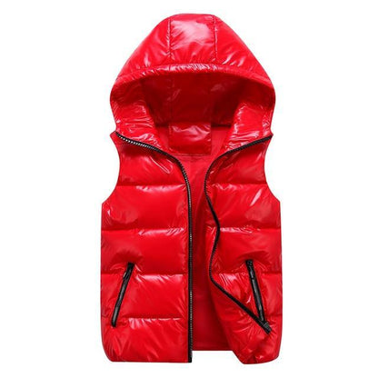 Hooded Puffer Vest | Glossy Finish | Lightweight Insulation