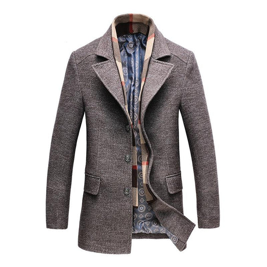 Wool Blend Overcoat | Structured Fit | Mid-Length Winter Layer