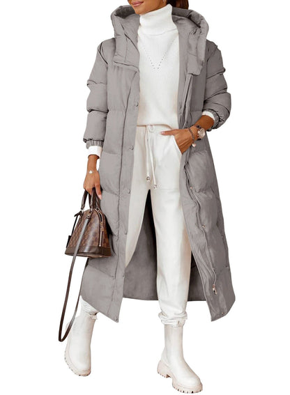 Longline Puffer Coat with Hood | Ultra-Warm Insulation | Water-Resistant | Winter Casual