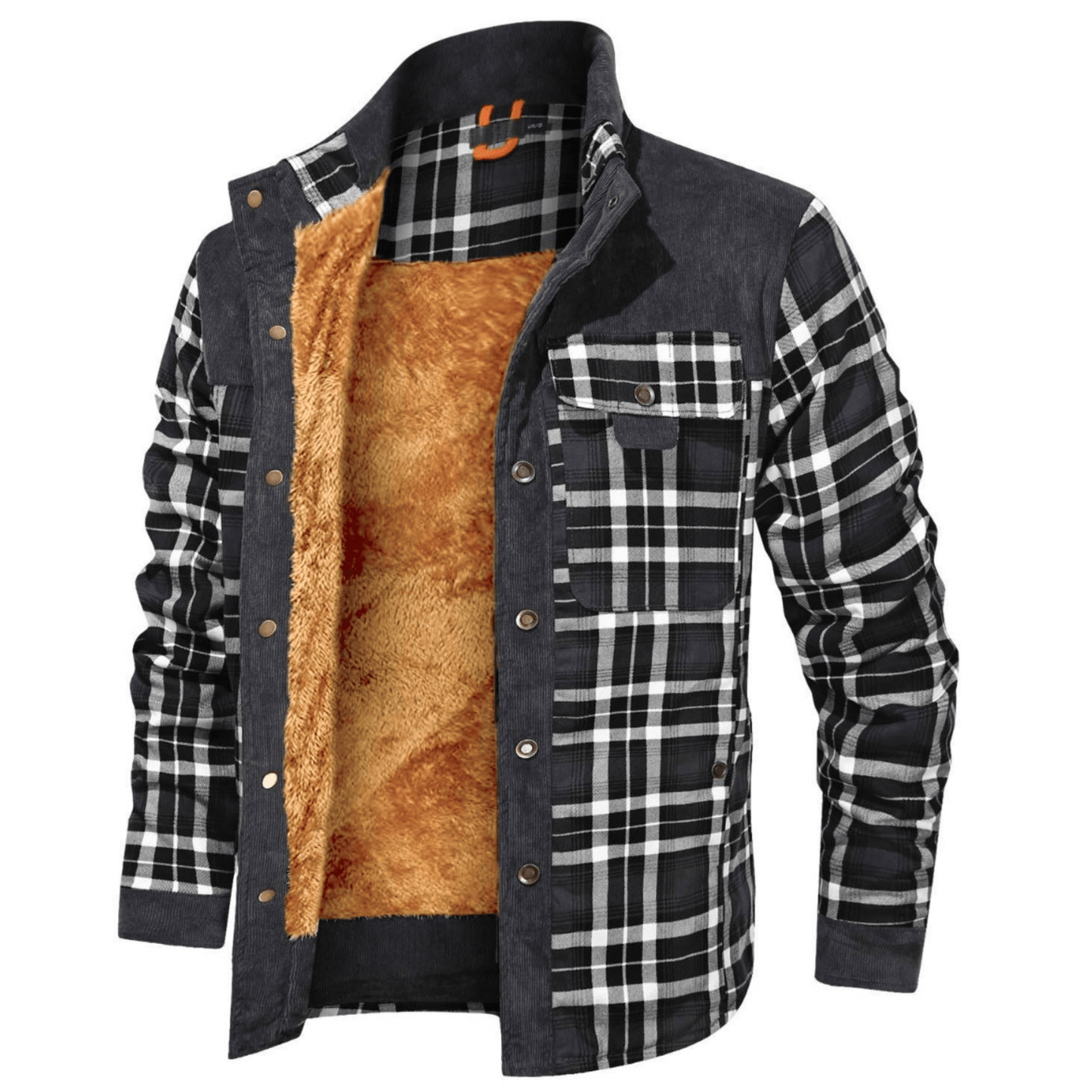 Men’s Plaid Overshirt | Contrast Yoke Shirt Jacket | Brushed Casual Layer