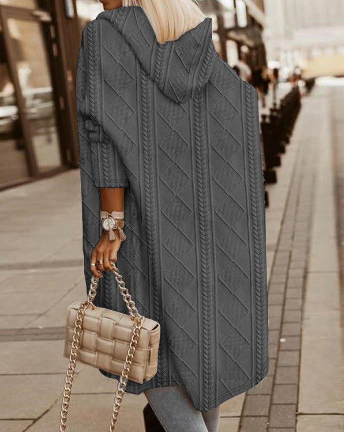 Hooded Longline Cardigan | Soft Knit Fabric | Cozy Layering Piece | Casual Fall Style