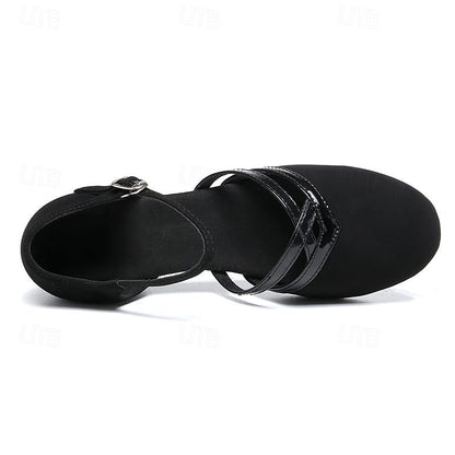 Women's Mary Jane Heels | Closed Toe with Cross-Strap Detail | Low Block Heel Dress Shoes