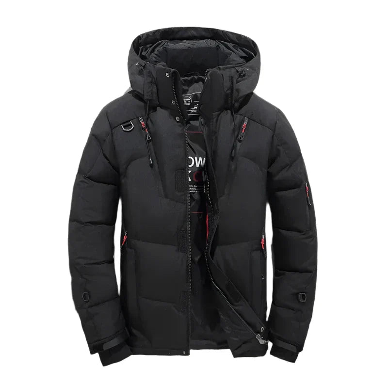 Men’s Heavy Puffer Jacket | Hooded Winter Parka with Technical Pockets