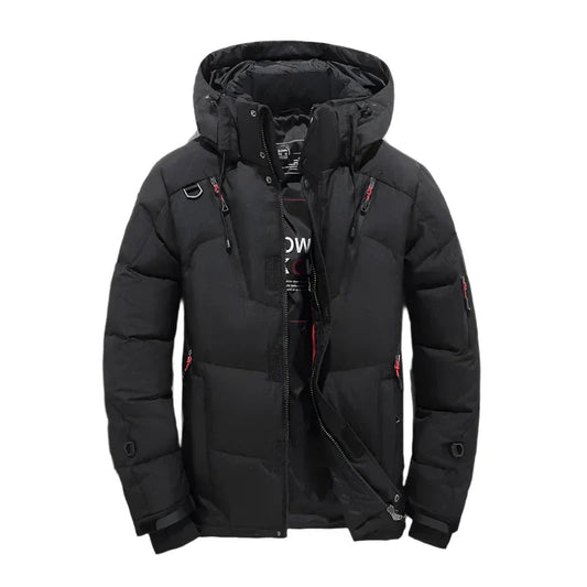 Men’s Heavy Puffer Jacket | Hooded Winter Parka with Technical Pockets
