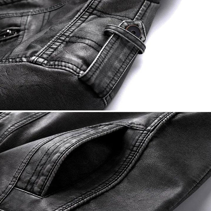 Men’s Faux Leather Moto Jacket | Multiple Pockets | Casual Outerwear Canada