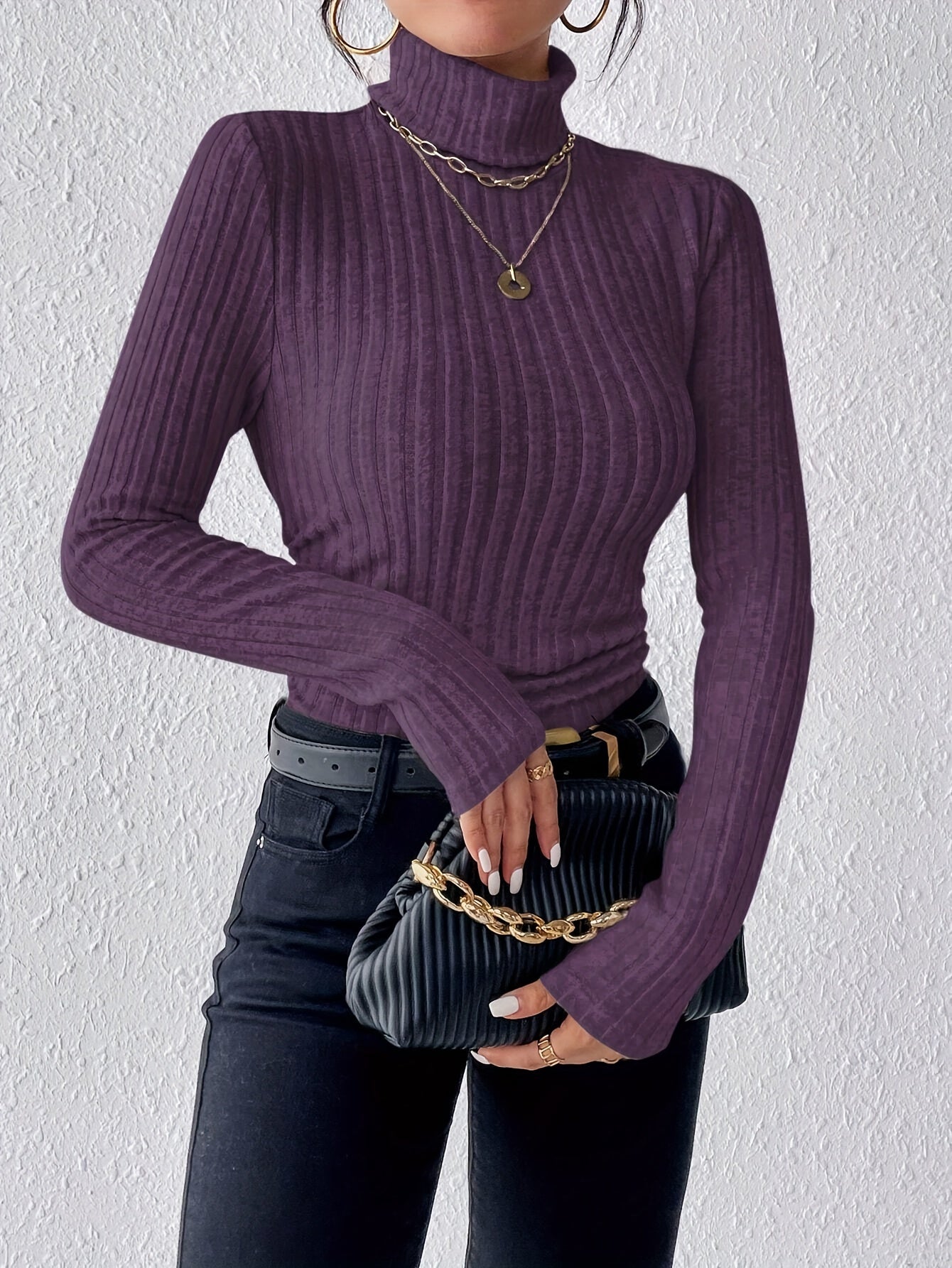 Ribbed Turtleneck Sweater | Slim Fit | Soft Stretch Knit | Essential Cold-Weather Layer