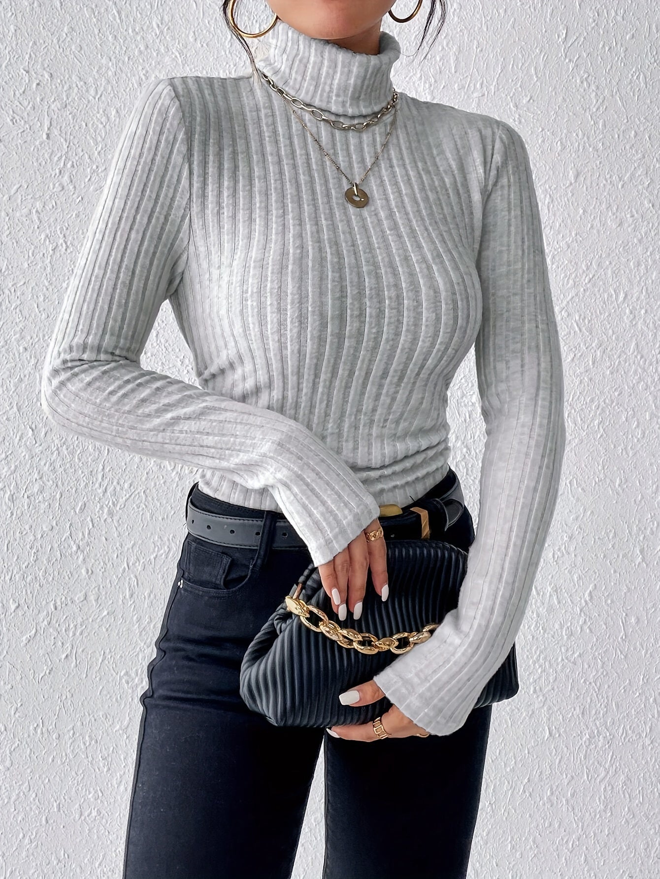 Ribbed Turtleneck Sweater | Slim Fit | Soft Stretch Knit | Essential Cold-Weather Layer