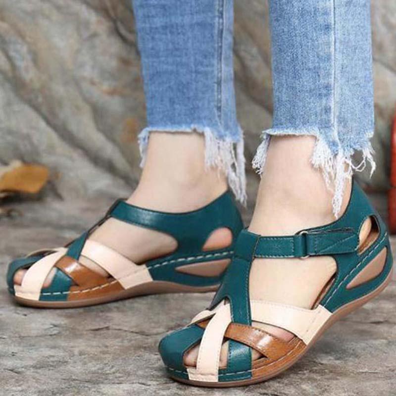 Comfort Wedge Sandals | Arch Support Design | Closed Heel with Cut-Out Straps