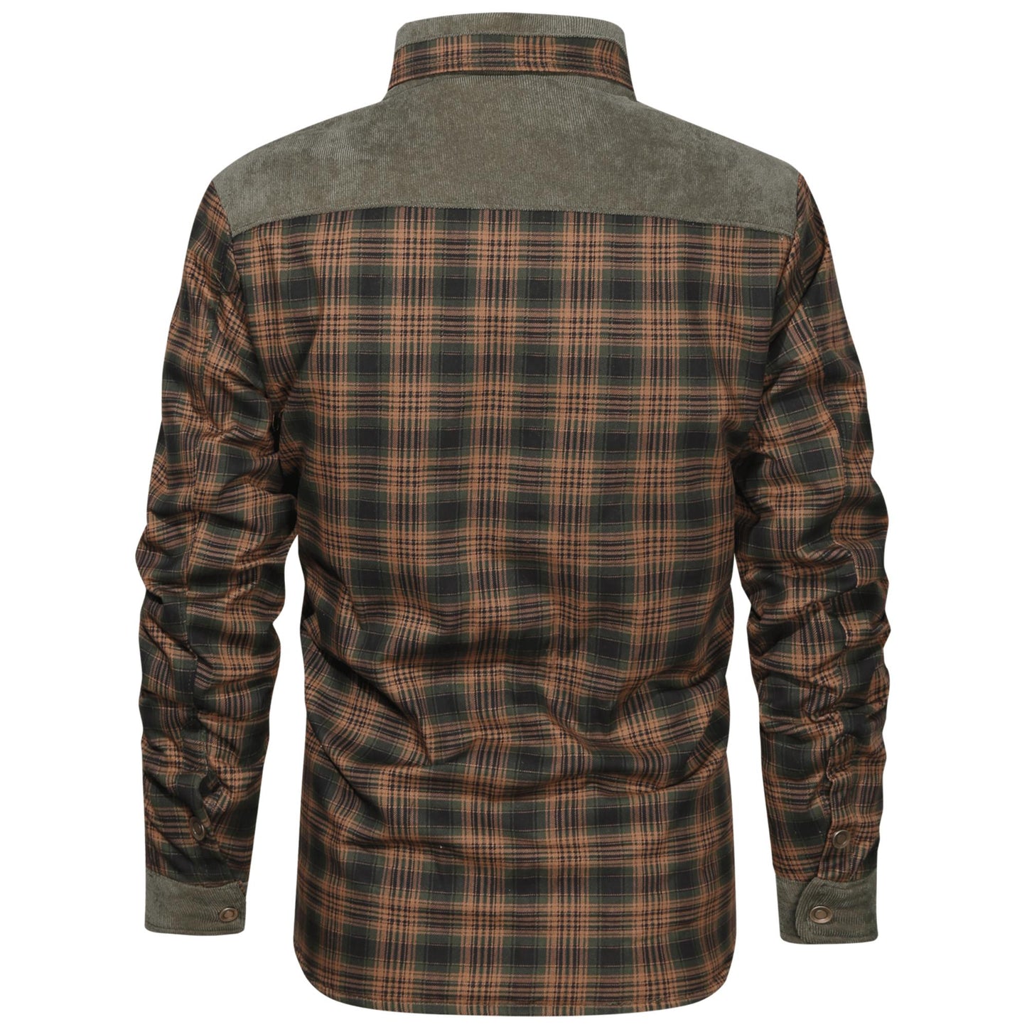 Men’s Plaid Overshirt | Contrast Yoke Shirt Jacket | Brushed Casual Layer