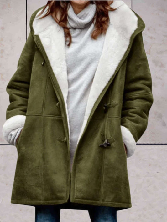 Faux Shearling Hooded Coat | Cosy & Stylish | Warm Lined Design | Winter Comfort