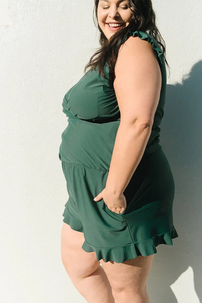 Ruffle-Trim Sleeveless Romper | Soft Stretch Fabric | Relaxed Fit | Summer Essential