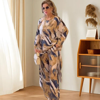 Two-Piece Watercolour Lounge Set | Lightweight Comfort with Artistic Flair