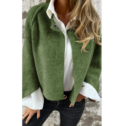 Cropped Wool-Blend Cardigan | Button-Up | Relaxed Fit | Casual Layering