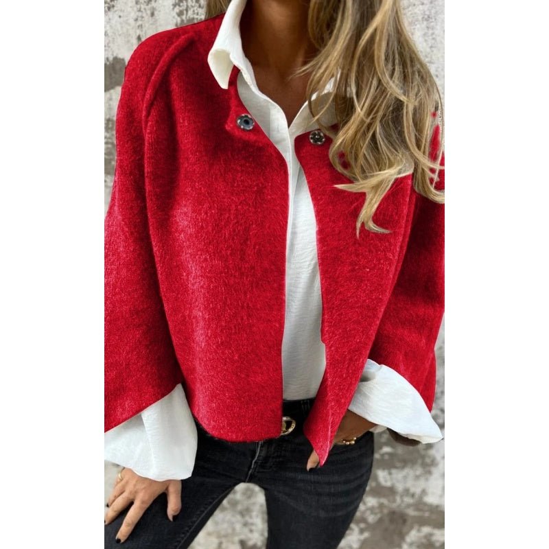 Cropped Wool-Blend Cardigan | Button-Up | Relaxed Fit | Casual Layering