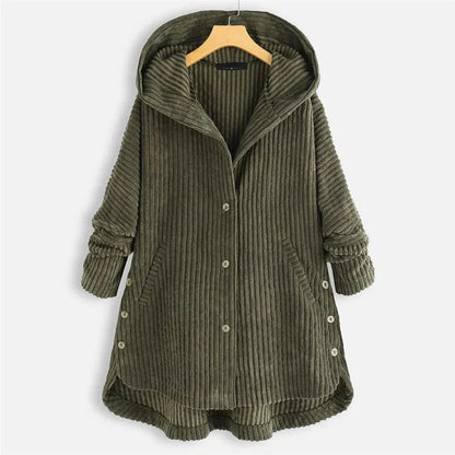 Hooded Corduroy Jacket | Button-Up Design | Warm & Stylish | Casual Outerwear