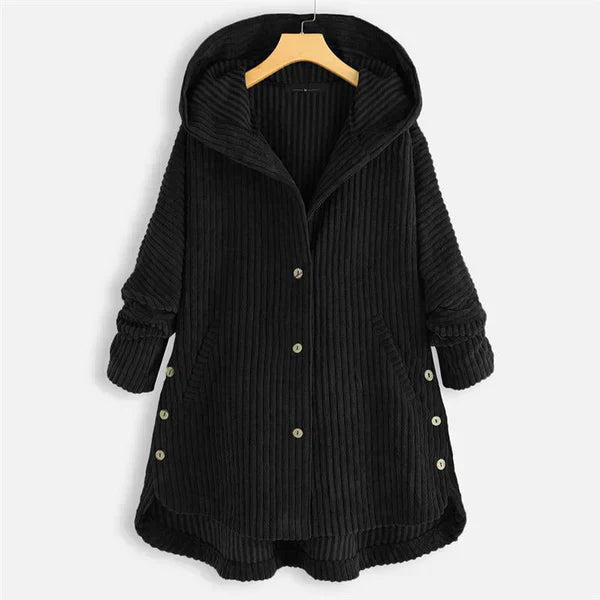 Hooded Corduroy Jacket | Button-Up Design | Warm & Stylish | Casual Outerwear