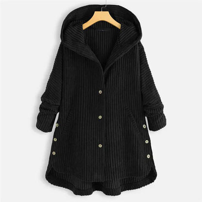 Hooded Corduroy Jacket | Button-Up Design | Warm & Stylish | Casual Outerwear