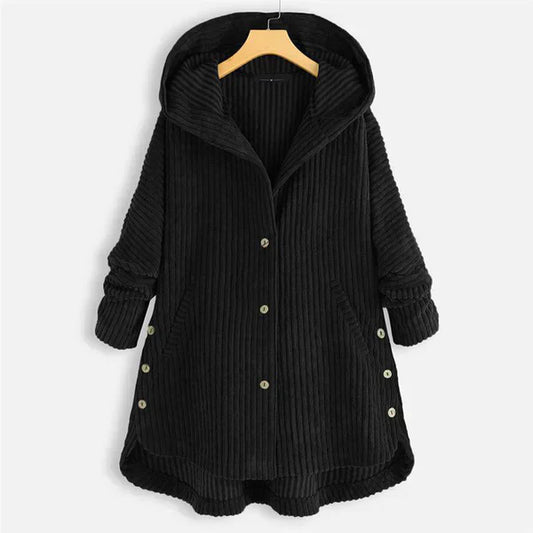Hooded Corduroy Jacket | Button-Up Design | Warm & Stylish | Casual Outerwear