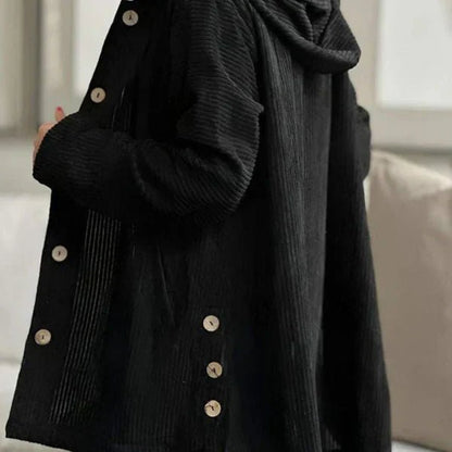 Hooded Corduroy Jacket | Button-Up Design | Warm & Stylish | Casual Outerwear