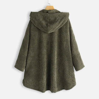 Hooded Corduroy Jacket | Button-Up Design | Warm & Stylish | Casual Outerwear