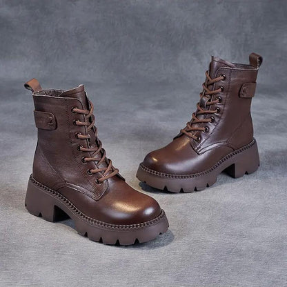 Insulated Lug Sole Combat Boots | Chunky Warm Lined Lace-Up