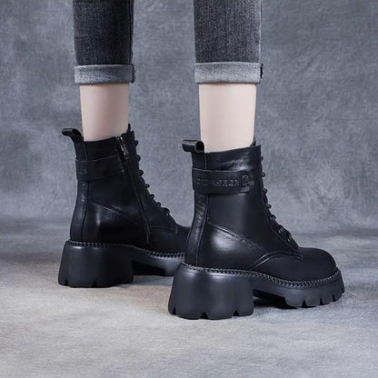 Insulated Lug Sole Combat Boots | Chunky Warm Lined Lace-Up
