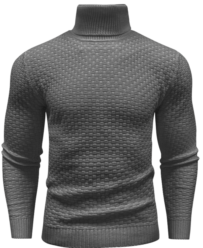 Textured Knit Turtleneck Sweater | Fitted Rib Hem | Warm Winter Layer