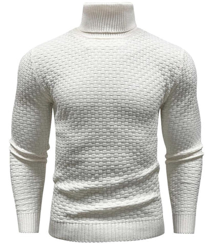 Textured Knit Turtleneck Sweater | Fitted Rib Hem | Warm Winter Layer